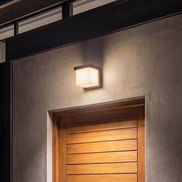VK Lighting Neon - applique murale d'extérieur - 11,5 x 11,5 x 13 cm - 9W LED inclus - IP65 - marron