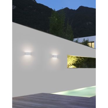 Nova Luce Mile - applique d'extérieur - 18 x 3,5 x 9 cm - 2 x 5W LED inclus - IP54 - blanc