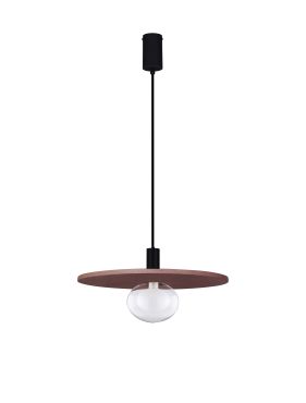 Nova Luce Vrahos - lampe suspendue - Ø 45 x 160 cm - rouge terrazzo