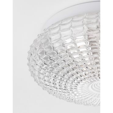Nova Luce Clam - plafonnier de salle de bains - Ø 30 x 12 cm - IP44 - transparent