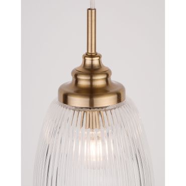 Nova Luce Mond - lampe suspendue - Ø 13 x 120 cm - or satiné et transparent