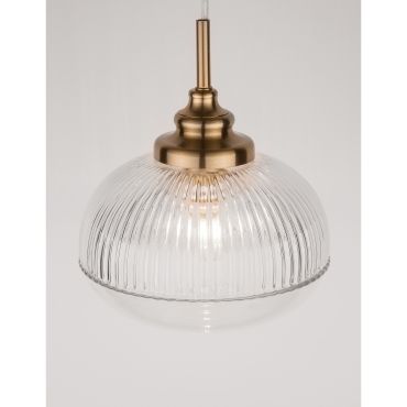 Nova Luce Mond - lampe suspendue - Ø 18 x 120 cm - or satiné et transparent