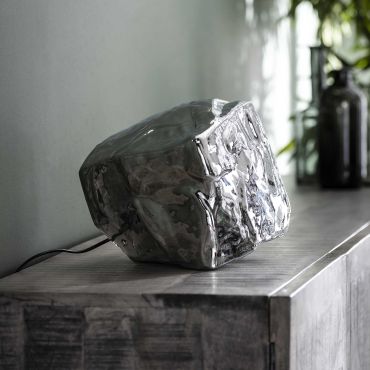 Vico Rock Chrome - lampe à poser - Ø 25 x 25 cm - verre chromé
