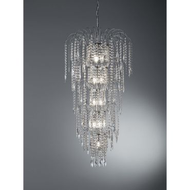 Searchlight Waterfall - lustre - Ø 58 x 160 cm - chrome