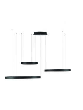 Nova Luce Elowen - lampe suspendue - 148 x 250 x 106 cm - 181W dimmable LED inclus - noir sablé