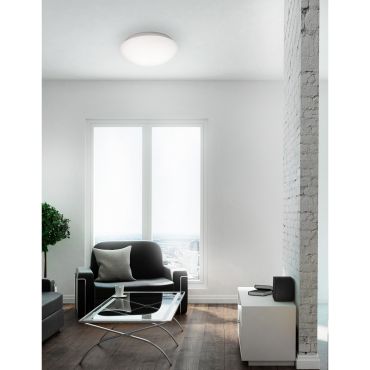 Nova Luce Brest - plafonnier de salle de bains - Ø 38 x 13 cm - IP44 - blanc