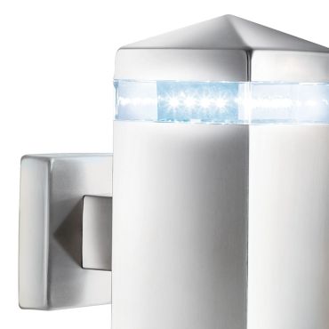 Searchlight India - Applique d'extérieur - 8 x 18 cm - 2W LED inclus - IP44 - argent satiné