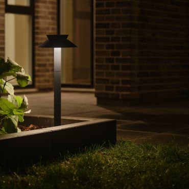 Nordlux Justina - poteau de jardin solaire avec détecteur de mouvement sur pointe - Ø 23 x 60 cm - 5W LED inclus - IP44 - anthracite