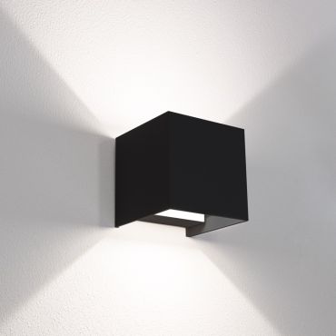 Century Italia Appalque - Applique d'extérieur avec 2 faisceaux lumineux réglables - 12 x 12 x 12 cm - 20W LED inclus - couleur de lumière réglable - IP65 - noir