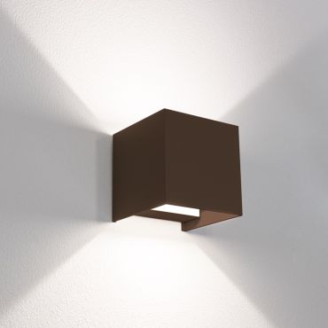 Century Italia Appalque - Applique d'extérieur avec 2 faisceaux lumineux réglables - 12 x 12 x 12 cm - 20W LED inclus - couleur de lumière réglable - IP65 - brun