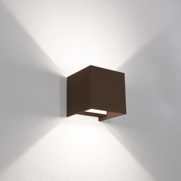 Century Italia Up &amp; Down - applique murale - 10 x 10 x 10 cm - 10W LED inclus - couleur de lumière réglable - IP65 - marron