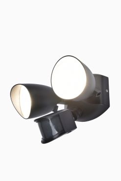Lutec Shrimp - Applique d'extérieur avec détecteur de mouvement - 17,7 x 27,2 x 16,8 cm - 23,5W LED inclus - IP54 - noir