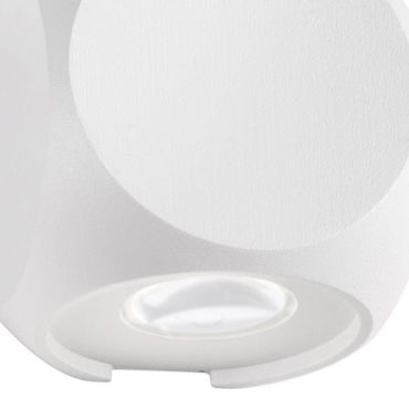 Nova Luce Zari - applique murale extérieure - 5,5 x 6,5 x 6,5 cm - 2 x 2W LED inclus - IP54 - blanc