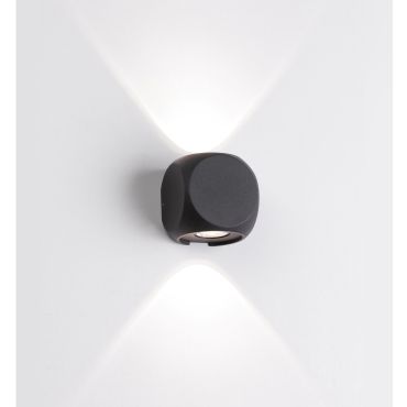 Nova Luce Zari - applique d'extérieur - 5,5 x 6,5 x 6,5 cm - 2 x 2W LED inclus - IP54 - noir
