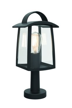 Lutec Kelsey - éclairage sur pied 17 x 15 x 40 cm - IP44 - verre transparent - noir