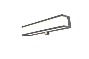 Lutec Doblo - Applique solaire extérieure avec détecteur de mouvement - 9,1 x 35 x 9 cm - 16,5W LED inclus - IP44 - gris foncé