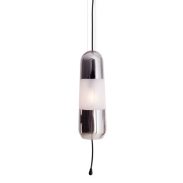 Maxlight Mauri - lampe suspendue - Ø 12,5 x 180 cm - noir et verre fumé