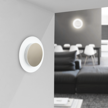 Century Italia Push &amp; Go - applique et plafonnier - Ø 18 x 3,7 cm - 10W LED inclus - IP65 - blanc avec or