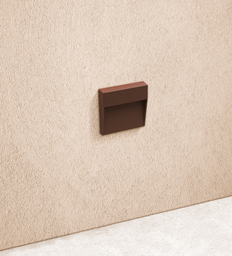 Century Italia Paseo - applique d'extérieur - 10,5 x 10,5 x 2,4 cm - 4W - IP54 - brun