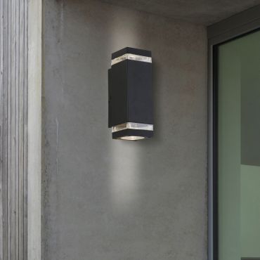 Searchlight Austin - applique d'extérieur - 8 x 24 cm - IP44 - noir