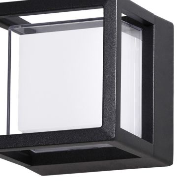 Nova Luce Agosto - applique d'extérieur - 11 x 11 x 11 cm - 6W LED inclus - IP54 - noir