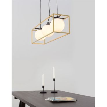 Nova Luce Juliet - lampe suspendue - 70 x 18 x 120 cm - laiton et blanc