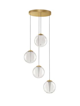 Nova Luce Galeo - lampe suspendue - Ø 56 x 179 cm - 25W dimmable LED inclus - or sablé