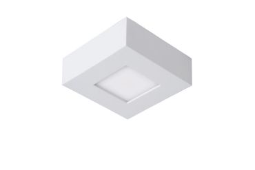Lucide Brice-Led - plafonnier - 10,8 x 10,8 x 3,9 cm - 8W LED dimmable inclus - IP44 - blanc