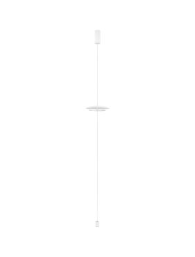 Nova Luce Olos - lampe suspendue - Ø 35 x 330 cm - 21W dimmable LED inclus - blanc sablé et miroir chromé