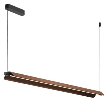 VK Lighting Halo - lampe suspendue - Ø 128 x 200 x 15 cm - 20W dimmable LED inclus - noyer