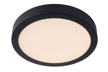 Lucide Brice-Led - plafonnier - Ø 30 x 3,9 cm - 30W dimmable LED inclus - IP44 - noir