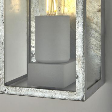 Searchlight Box II - lampe murale extérieure - 11 x 11 x 24 cm - IP44 - argent galvanisé