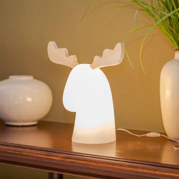 New Garden Rudy 35 - lampe de table solaire rechargeable avec prise - 40 x 40 x 30 cm - IP65 - blanc