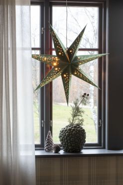 MODÈLE D’EXPOSITION - Konstsmide Lumières de Noël - papier 7 étoiles - 78 x 19 x 78 cm - vert