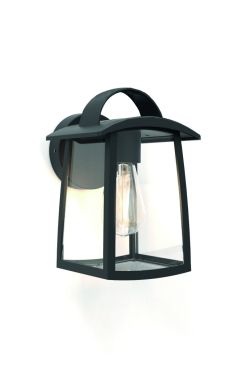 Lutec Kelsey - Applique d'extérieur - 17 x 18,5 x 26 cm - IP44 - verre transparent - noir