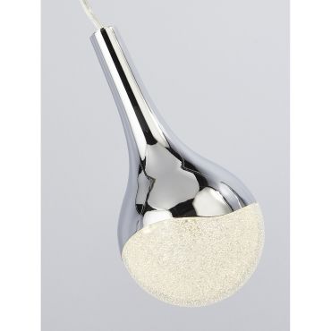 Searchlight Wave Teardrop - lampe suspendue - 98 x 10 x 120 cm - 28W LED dimmable inclus - chrome