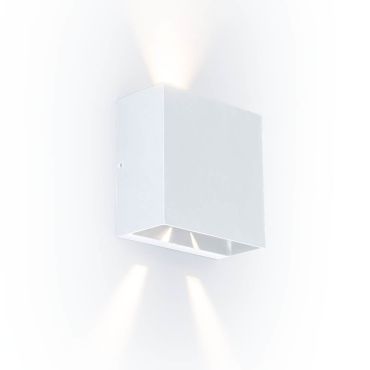Lutec Gemini Beams - 11 x 11 x 5,4 cm - 10W inclus - IP54 - blanc - blanc chaud