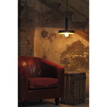 Faro Whizz - lampe suspendue - Ø 25 x 26 cm - noir et or satiné