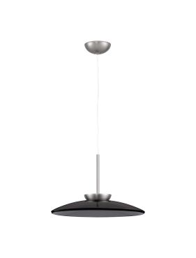 Nova Luce Esti - lampe suspendue - Ø 50 x 240 cm - 21W dimmable LED inclus - nickel brossé et verre fumé