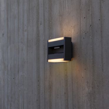 Lutec Conroy - Applique d'extérieur - 22,5 x 15,5 x 9,7 cm - 17,8W LED inclus - IP44 - anthracite