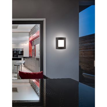 Nova Luce Zenith - Applique d'extérieur - 23 x 9,5 x 26,4 cm - IP44 - gris foncé et blanc