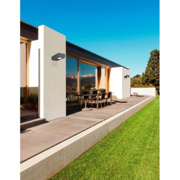 Nova Luce Apollo - applique d'extérieur - 8 x 15 x 4 cm - 6W LED inclus - IP54 - gris foncé