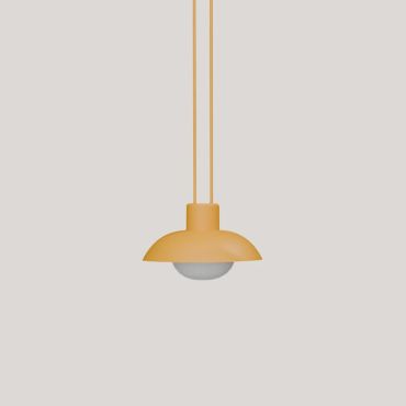 New Garden Syros - lampe suspendue à batterie rechargeable avec télécommande - Ø 20 x 9,5 cm - 9W dimmable LED inclus - IP54 - jaune moutarde
