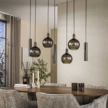 Vico Sfera - lampe suspendue - 100 x 20 x 150 cm - brun sienne - verre dépoli