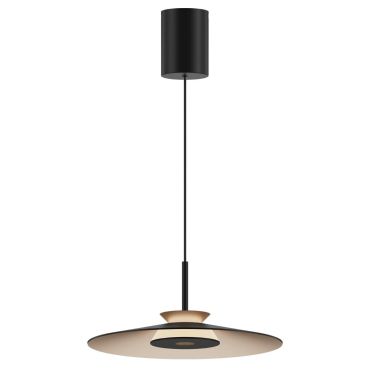 VK Lighting Elise - lampe suspendue - Ø 25 x 311 cm - 10W dimmable LED inclus - noir et or champagne