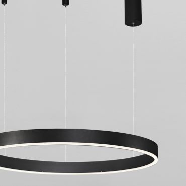 Nova Luce Motif - lampe suspendue - Ø 60 x 120 cm - 40W LED dimmable inclus - noir sable
