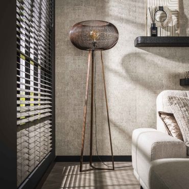 Vico 3 Leg Copper Twist - lampadaire - 170 cm - cuivre