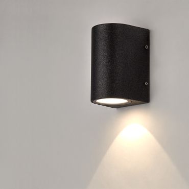 Projectlight Dante - applique murale extérieure - 7,1 x 6,6 x 11,1 cm - 3W LED inclus - IP65 - gris foncé