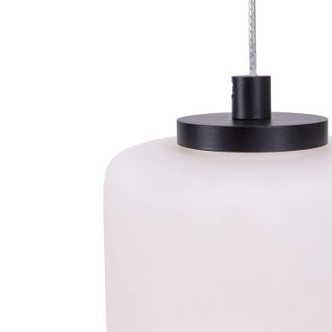 Maxlight Akiko - lampe suspendue - Ø 20 x 180 cm - 23W LED inclus - noir et opale