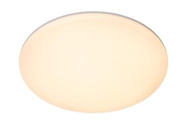 Lucide Olson - plafonnier - Ø 35 x 4,7 cm - 36W LED incluse - couleur de lumière réglable - IP44 - opale et blanc
